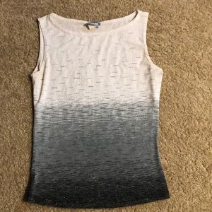 White to black sparkly tank, small